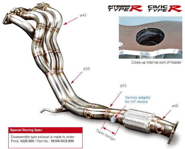 Toda Racing K20A (DC5/EP3) Exhaust Manifold (4-2-1 SUS)