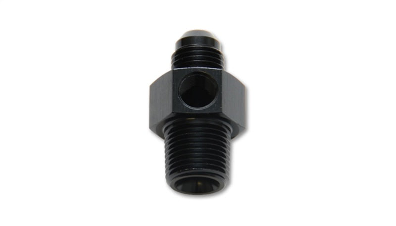 Vibrant -6AN Male to 3/8in NPT Male Union Adapter Fitting w/ 1/8in NPT Port