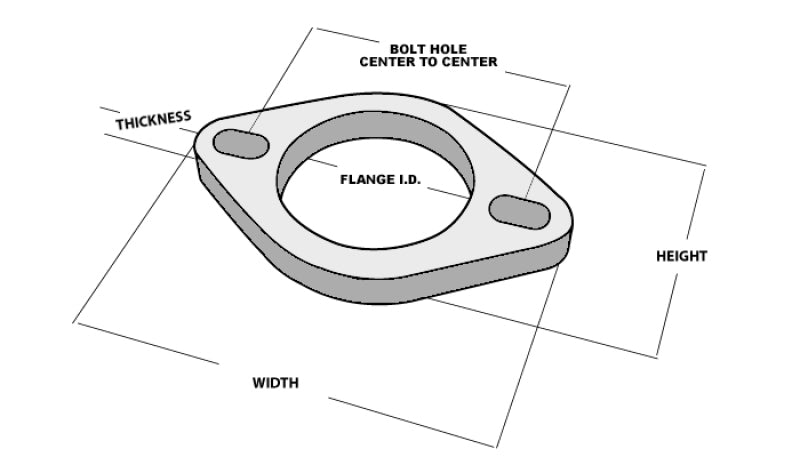 Vibrant 2-Bolt T304 SS Exhaust Flange (2.75in I.D.)