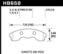 Hawk 2010-2013 Chevy Corvette Grand Sport (One-Piece Pads) ER-1 Motorsports Front Brake Pads