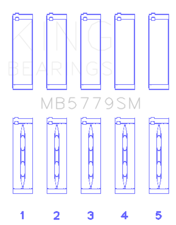 King Audi CDAA / CDHA / CDHB / CDAB (Size STD) Main Bearing Set (Set of 5)