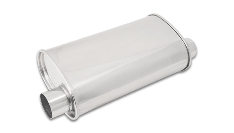 Vibrant StreetPower Oval Muffler 5in x 9in x 15in - 2.5in inlet/outlet (Offset-Offset Same Side)