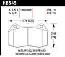 Hawk 03-04 Infinit G35 / 04-09 Nissan 350z w/ Brembo DTC-60 Race Front Brake Pads