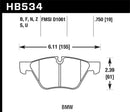 Hawk 08-12 BMW 128i /06 325i/325Xi /07 328i/328Xi /06 330i/330Xi Front DTC-70 Race Brake Pads