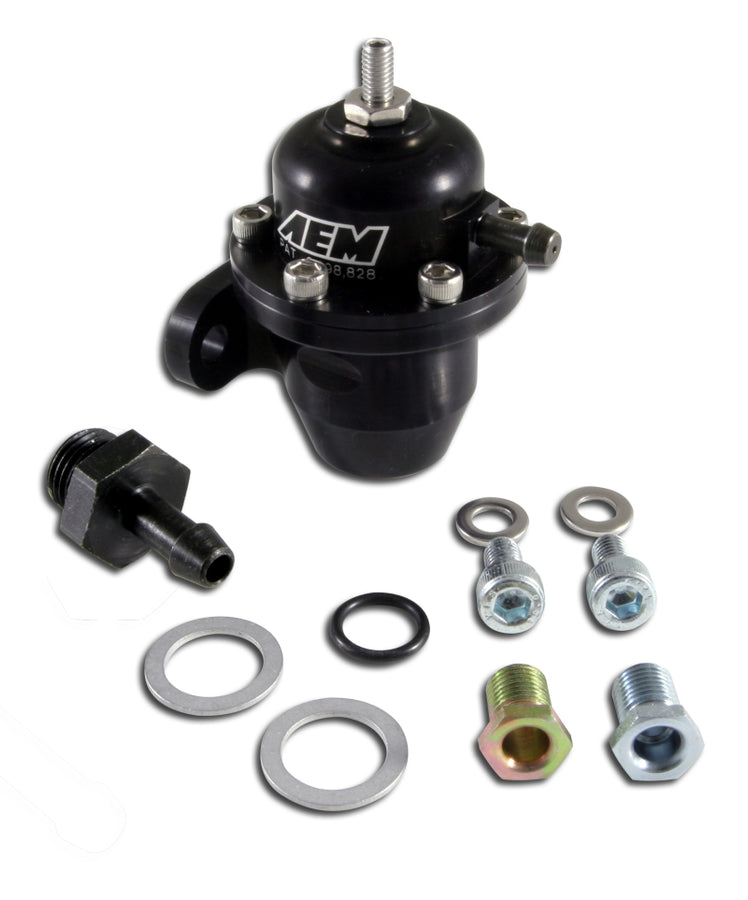 AEM Black Adjustable Fuel Pressure Regulator -BLACK Anodized [25-300BK]