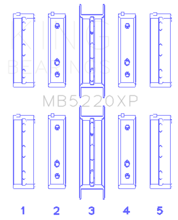 King Subaru WRX/STi EJ20 EJ22 EJ25 Flange #3 Position (Size STD) Performance Main Bearing Set