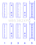 King Subaru EJ20/EJ22/EJ25 (For Thrust in #5 Position) 0.5 Oversized Tri-Metal Perf Main Bearing Set