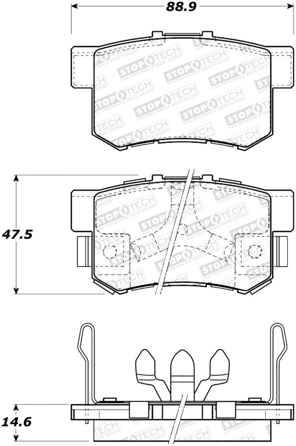 StopTech 05-16 Honda CR-V Street Rear Brake Pads