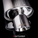 K-Tuned Universal Muffler - Polished / Short (Offset Inlet / Center Outlet)
