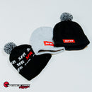 SpeedFactory Outlaw Pom Beanie (Black/White Pom) Red SFR Label